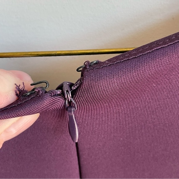 Donna Ricco Sleeveless Sheath Dress Purple Cupcake Ruffle Hem Scuba Size 14 - Picture 9 of 9